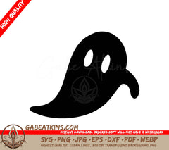 Halloween Ghost Silhouette SVG - Big Eyes,  SVG