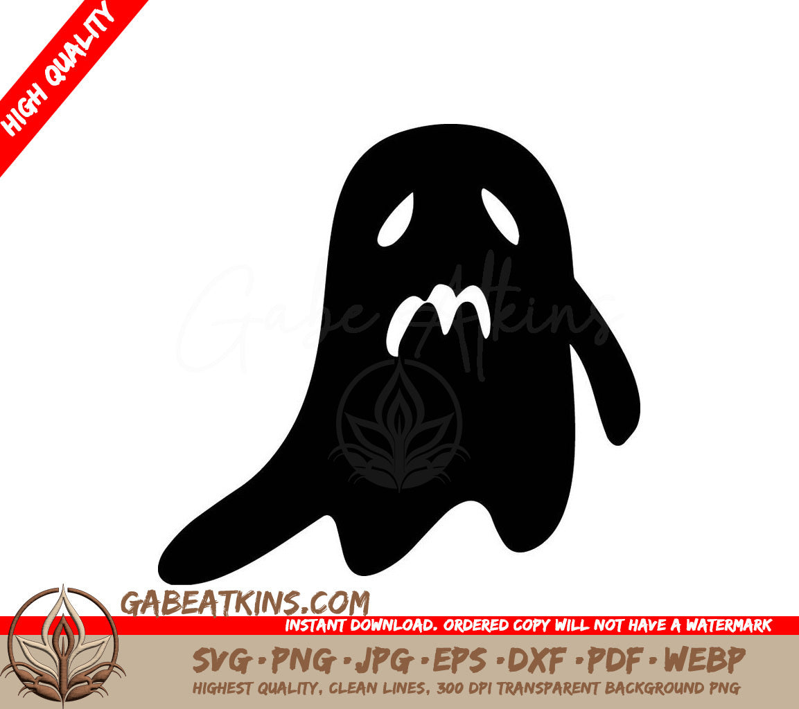 Halloween Ghost Silhouette with Letter M SVG SVG