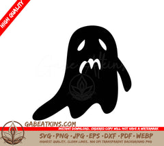 Halloween Ghost Silhouette with Letter M SVG SVG