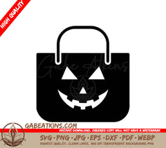 Halloween Pumpkin Face Black Bag SVG Icon SVG