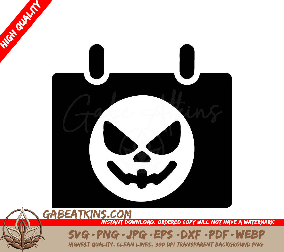 Halloween Skull Face Calendar SVG Icon SVG