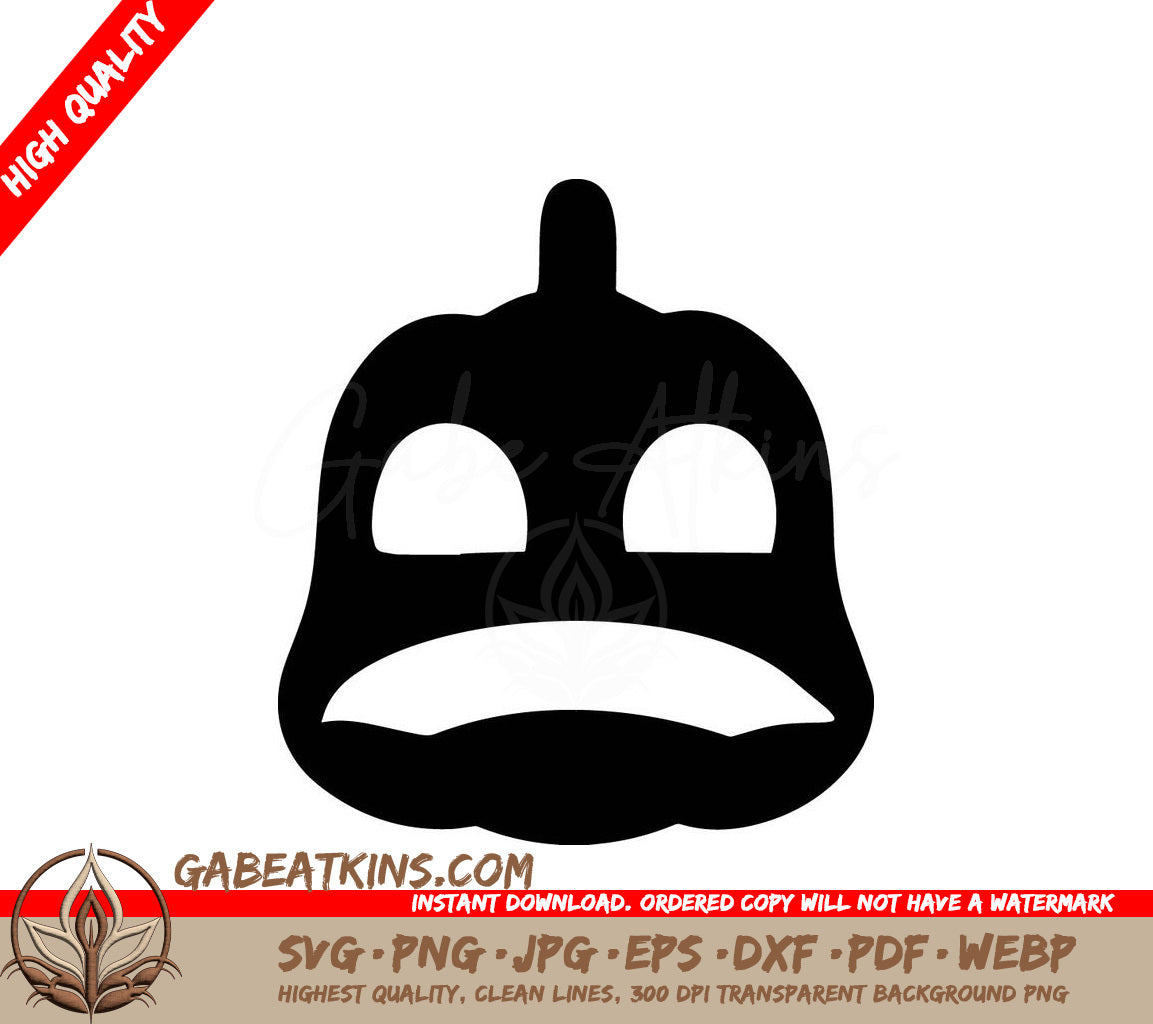 Halloween Pumpkin Silhouette SVG - , Two Eyes, Isolated SVG