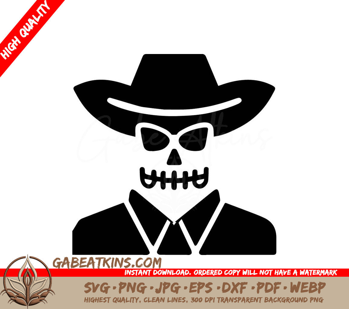 Cowboy Hat Silhouette SVG - Halloween Icon SVG