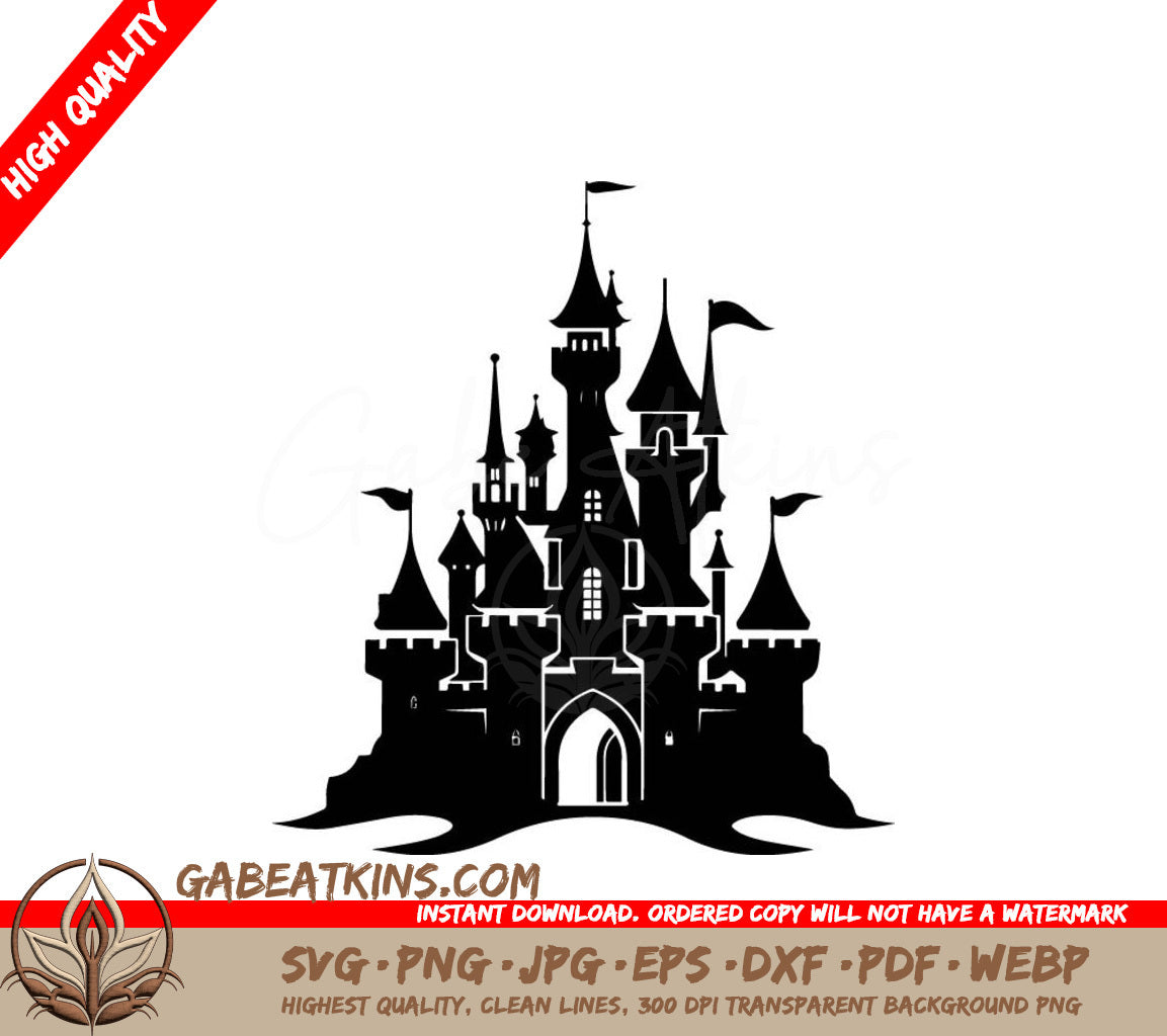 Haunting Castle Silhouette SVG -  Hilltop Design SVG