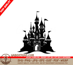 Haunting Castle Silhouette SVG -  Hilltop Design SVG