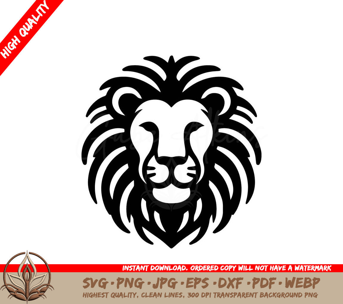 Head of Lion Icon Generative AI SVG  PNG  JPG  AI  PDF  DXF  EPS  WebP 