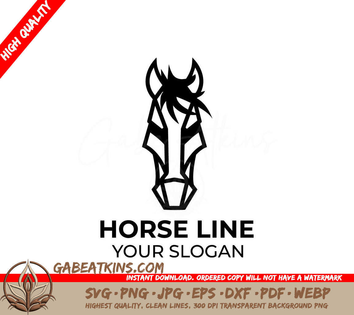 A Black And White Logo For Horse Line Your Slogan SVG - horse line art logo SVG