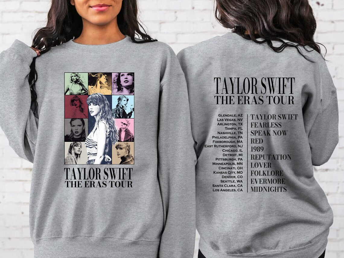 The Eras Tour Sweatshirt Two Sided Print, Taylor Swift Sweatshirt | Taylor Swift Inspired Sweatshirt, Ts Merch Sweatshirt