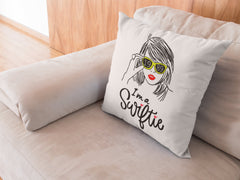 Taylor Swift "I am a Swiftie" Square Pillow Case | Taylor Swift Fan De | Taylor Swift Fan Decorative Pillow Case