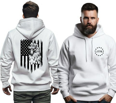 Patriotic Hoodie: 1776 American Flag Eagle | Hoodie with Distressed Flag on Back, Betsy Ross America Sweatshirt, Mens American Flag Hoodie,USA | Hoodie | 1776, constitution, DTG, hoodie, Hoodies, Men's Clothing, military, patriotic, Physical Product, Regular fit, sweatshirt, Unisex, veteran, Women's Clothing | Printify