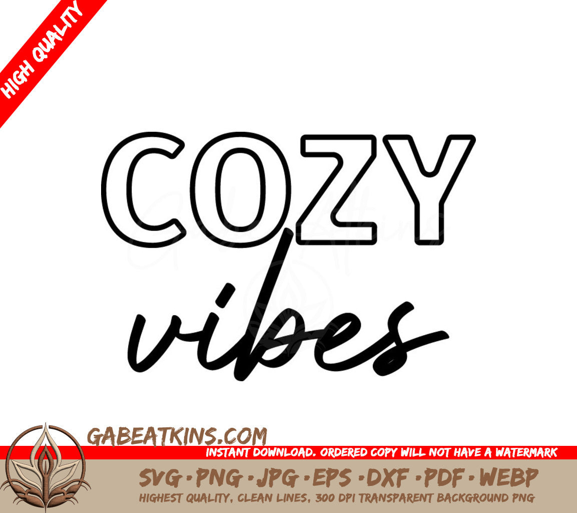 Cozy Vibes  Design SVG Bundle (102 Designs) SVG