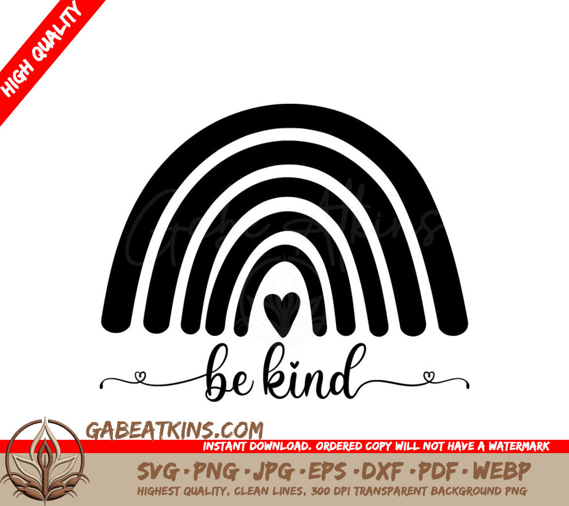  Rainbow Be Kind SVG Design - Inspirational Bundle SVG