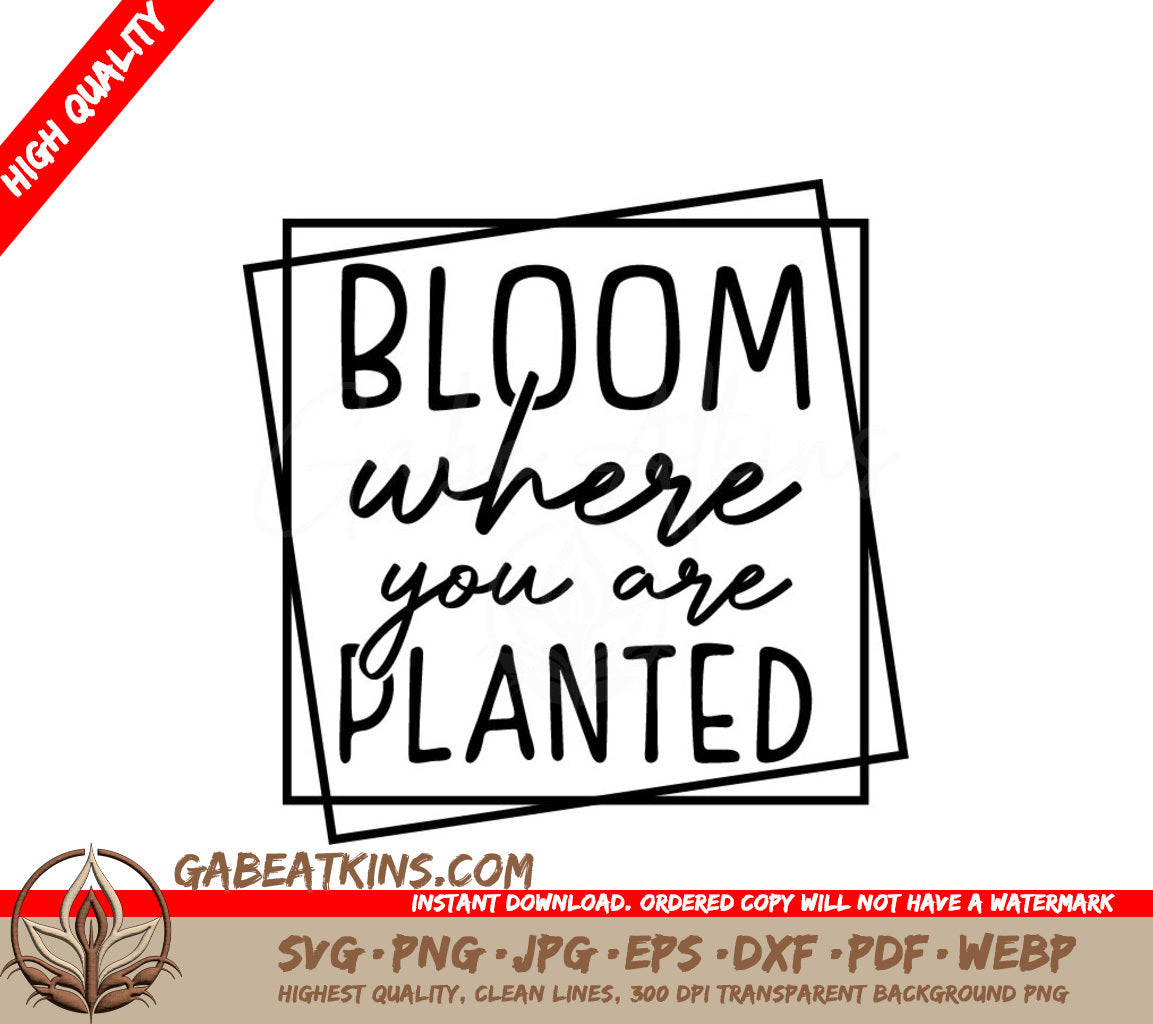 Bloom Where You Are Planted -  SVG Design Bundle SVG