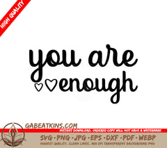  You Are Enough SVG Design Bundle - Inspirational Quotes SVG