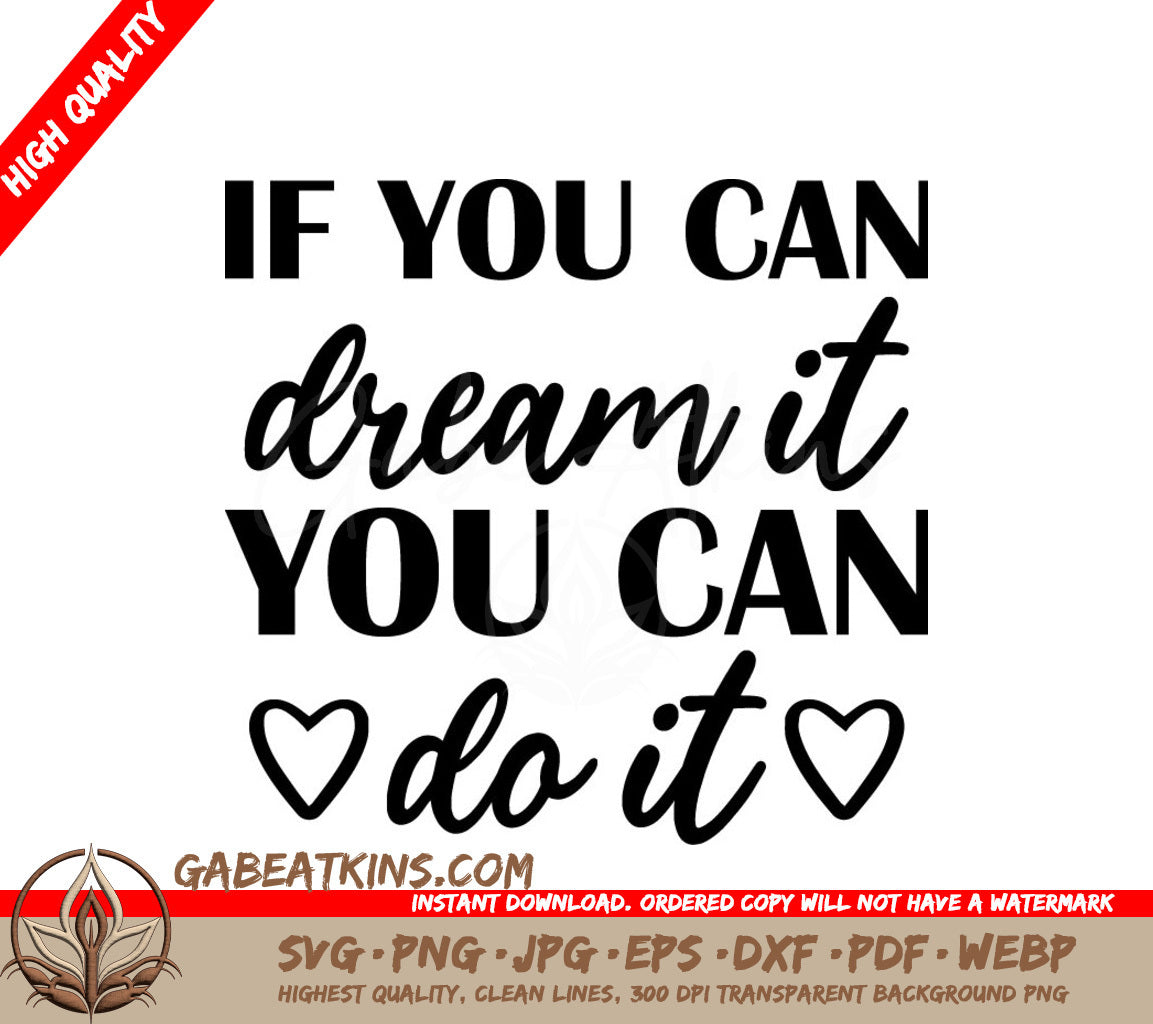 Dream It, Do It Inspirational SVG Bundle SVG