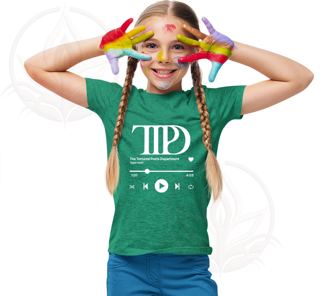 TTPD Shirt For Kids - The Tortured Poets Department Song. Perfect Gift Green