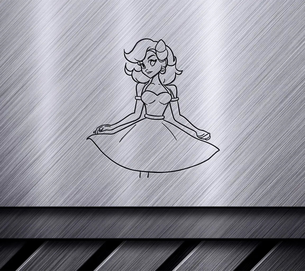  Princess Peach Dress SVG - Super Mario Bros Movie Coloring Page SVG