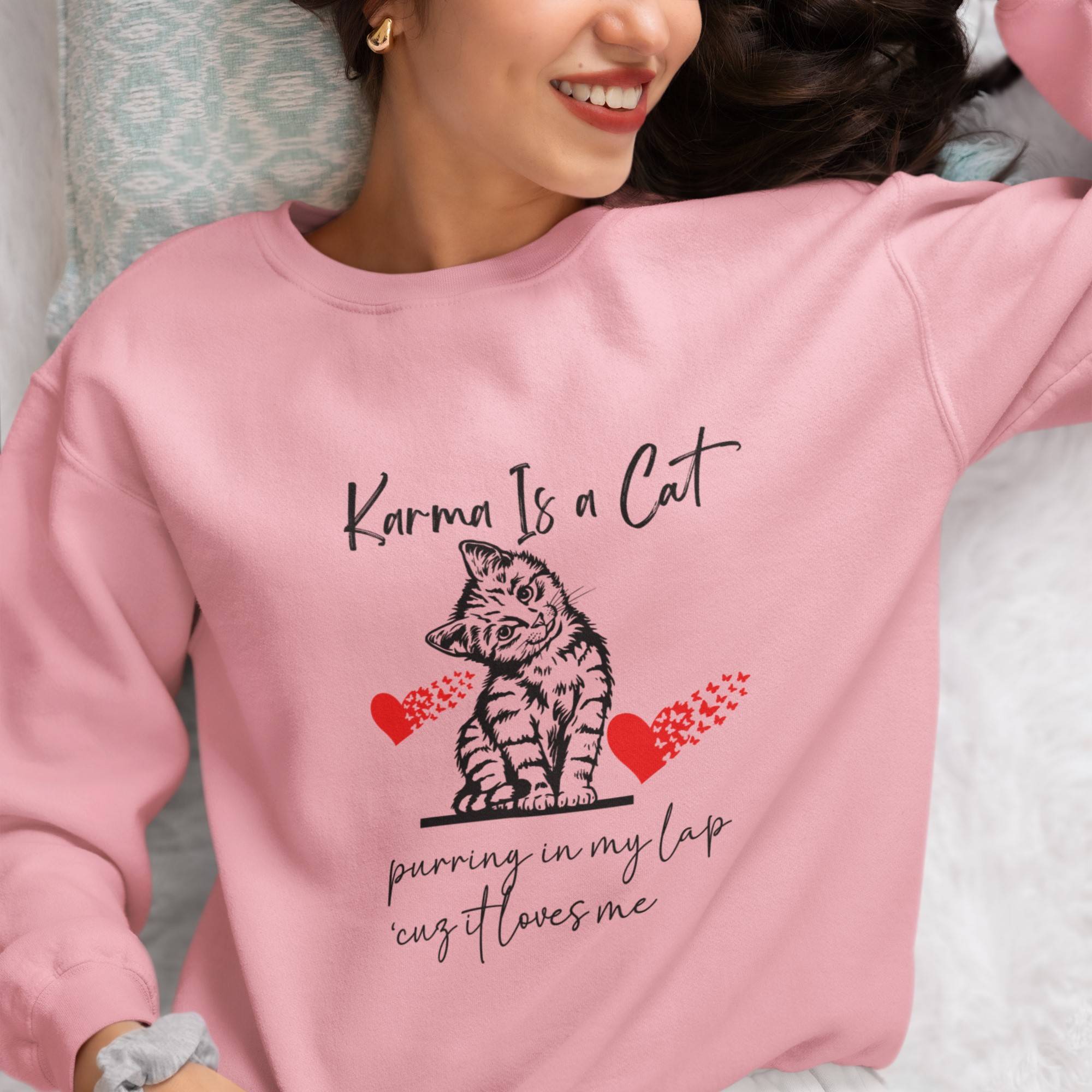 Karma is a Cat Purring in My Lap Sweatshirt, Meet me at Midnight Sweat | 2023 Swiftie Concert, Fashion Updated, Fun Music Lover