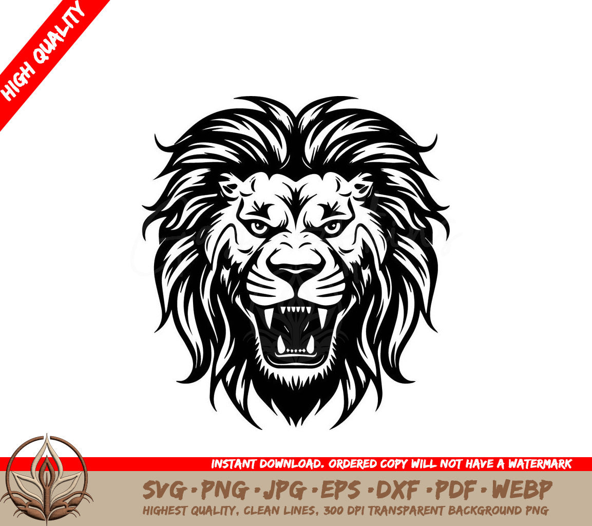 Lion Head Vector SVG PNG JPG AI PDF DXF EPS and WebP 