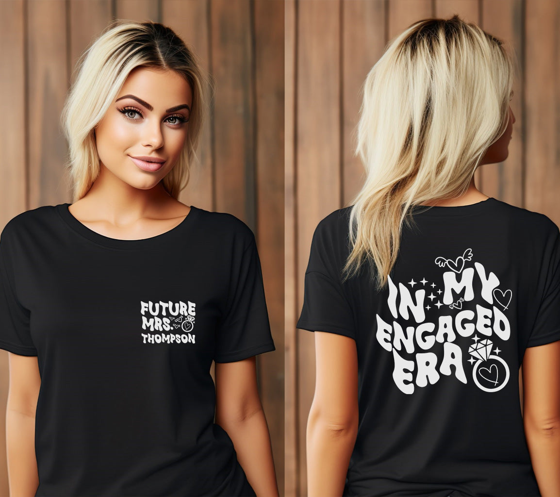 Personalized In My Engaged Era Shirt | Personalized Engagement T-Shirt | Unique Engagement Announcement Shirt