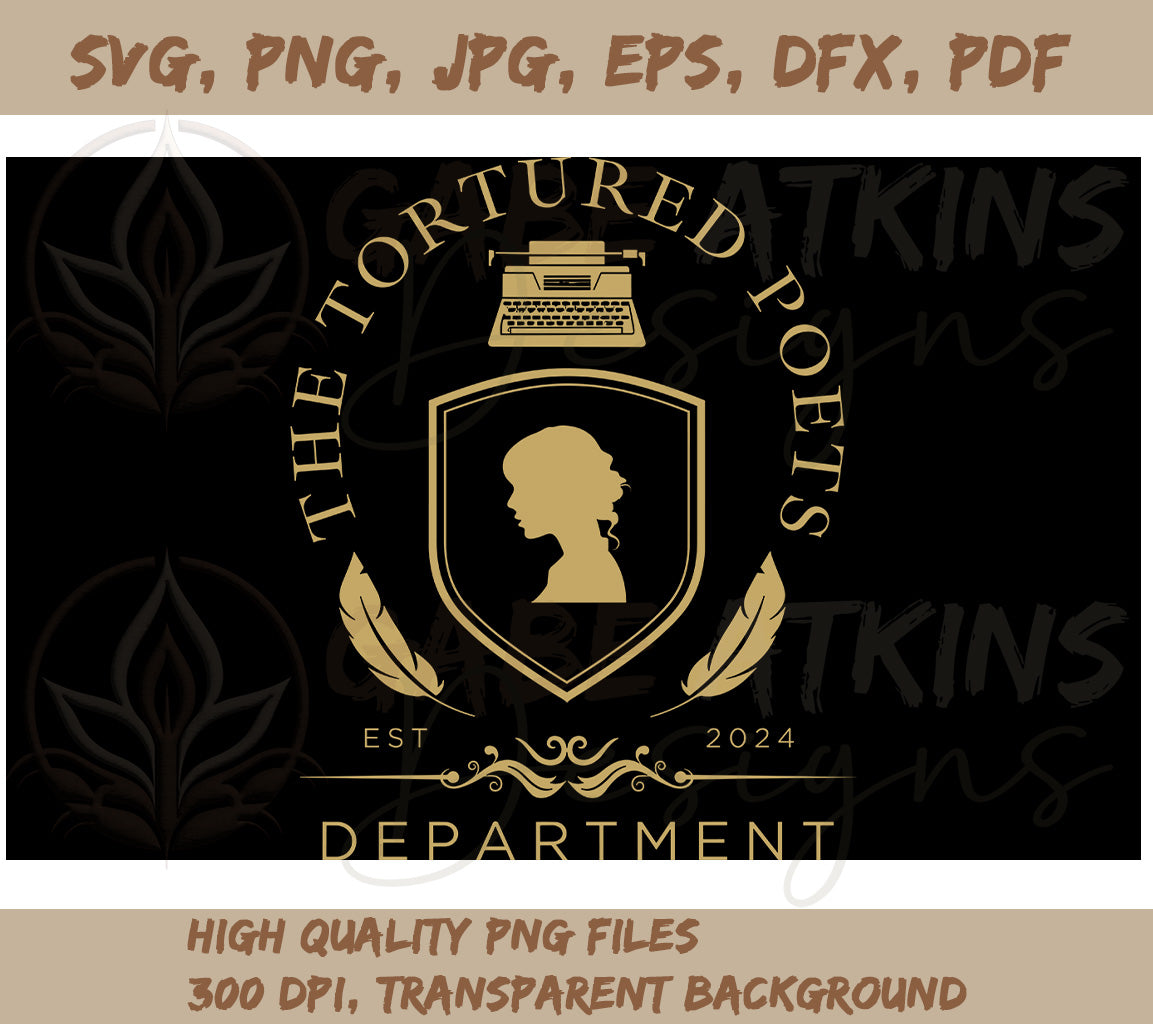 Taylor Swift The Tortured Poets Department Crest SVG, PNG JPG, EPS, DX | Tortured Poets Department Crest SVG, PNG JPG, EPS, DXF, PDF