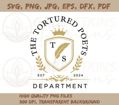 The Tortured Poets Department Royal SVG | TTPD Royal Crest SVG, PNG JP | TTPD Royal Crest SVG, PNG JPG, EPS, DXF, PDF