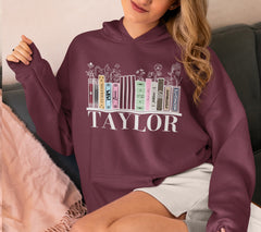 Taylor Swift Albums As Books Hoodie | All Taylor's Albums Including TT | Albums Including TTPD Decorated