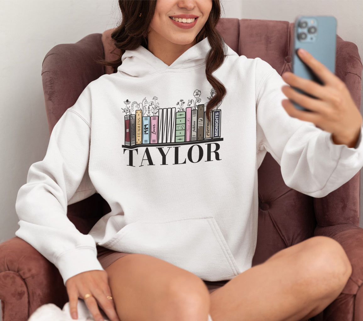 Taylor Swift Albums As Books Hoodie | All Taylor's Albums Including TT | Albums Including TTPD Decorated