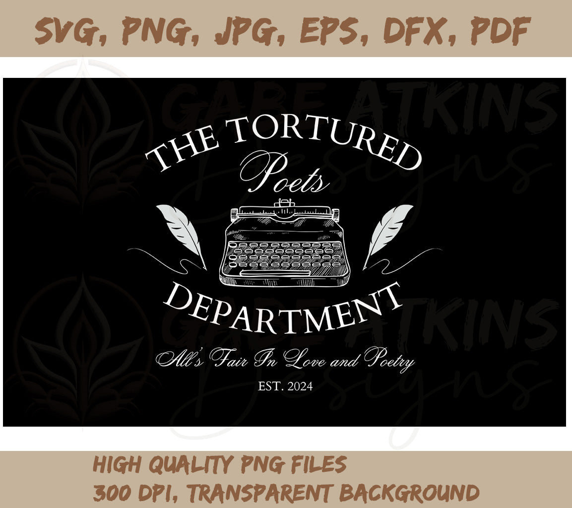 The Tortured Poets Department Typewriter SVG | TTPD Circle  SVG, PNG J | TTPD Circle SVG, PNG JPG, EPS, DXF, PDF