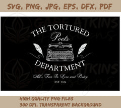 The Tortured Poets Department Typewriter SVG | TTPD Circle  SVG, PNG J | TTPD Circle SVG, PNG JPG, EPS, DXF, PDF