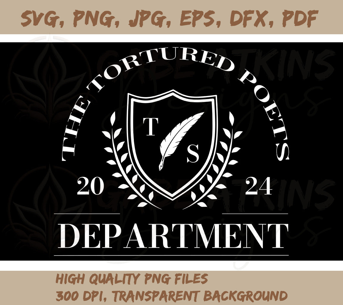 Taylor Swift The Tortured Poets Department Crest SVG - 7 File Formats