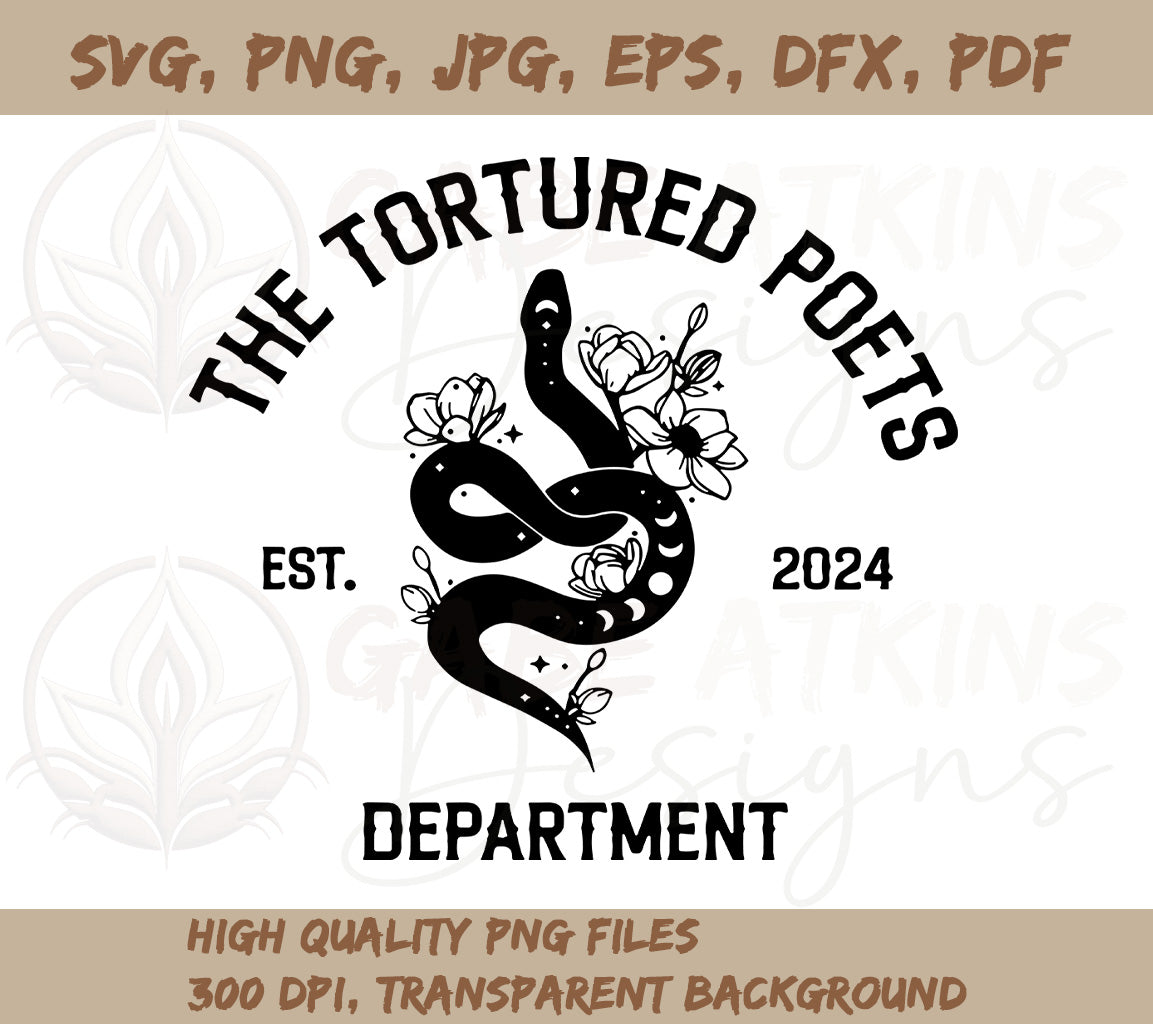 The Tortured Poets Department Reputation Snake SVG | TTPD Reputation S | TTPD Reputation Snake SVG, PNG JPG, EPS, DXF, PDF