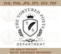 The Tortured Poets Department Royal SVG | TTPD Royal Crest SVG, PNG JP | TTPD Royal Crest SVG, PNG JPG, EPS, DXF, PDF