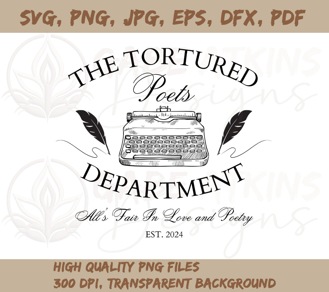 The Tortured Poets Department Typewriter SVG | TTPD Circle  SVG, PNG J | TTPD Circle SVG, PNG JPG, EPS, DXF, PDF