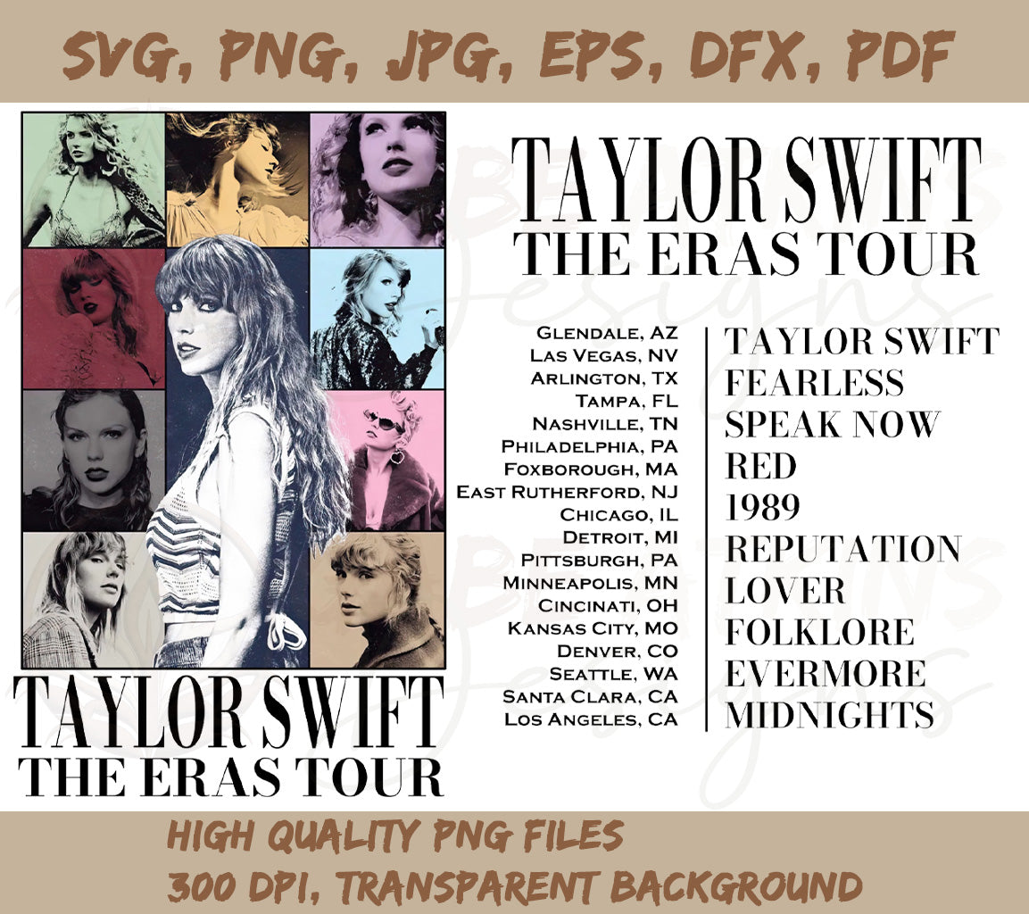 Epic Taylor Swift - The Eras Tour SVG, PNG, DXF and PDF File | Instant | Eras Tour SVG, PNG, DXF