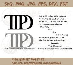 TTPD and So I Enter Into Evidence verse SVG | The Tortured Poets Depar | Tortured Poets Department SVG, Tortured Poets Department PNG, Tortured Poets Cricut Cut Files, White