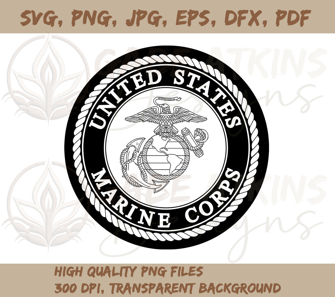 USMC Logo SVG Cut File | SVG, PNG, EPS, DFX, JPG, PDF, WEBP File | Eag | SVG, PNG, EPS, DFX, JPG, PDF, WEBP File