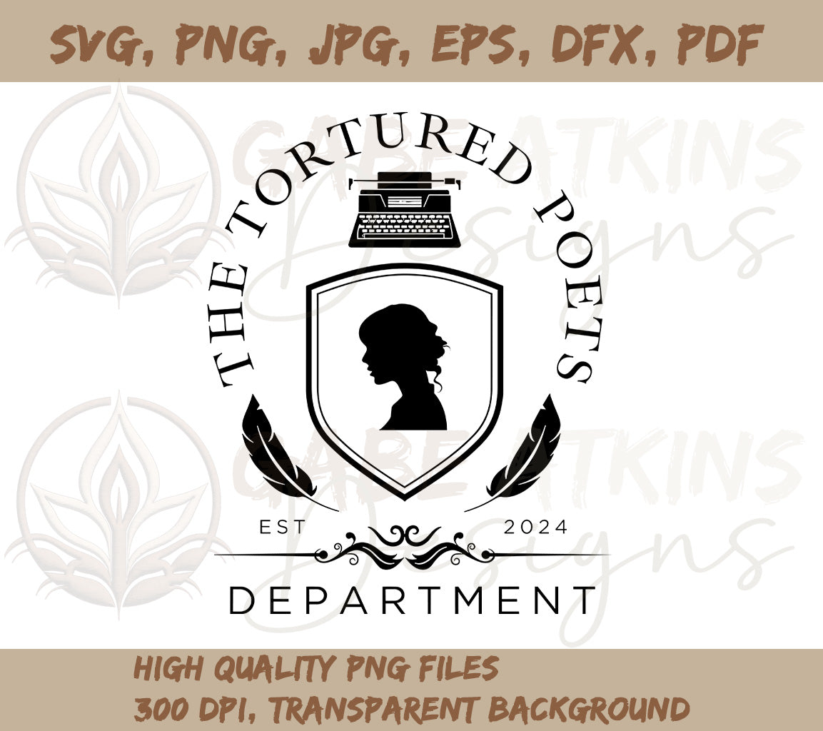 Taylor Swift The Tortured Poets Department Crest SVG, PNG JPG, EPS, DX | Tortured Poets Department Crest SVG, PNG JPG, EPS, DXF, PDF