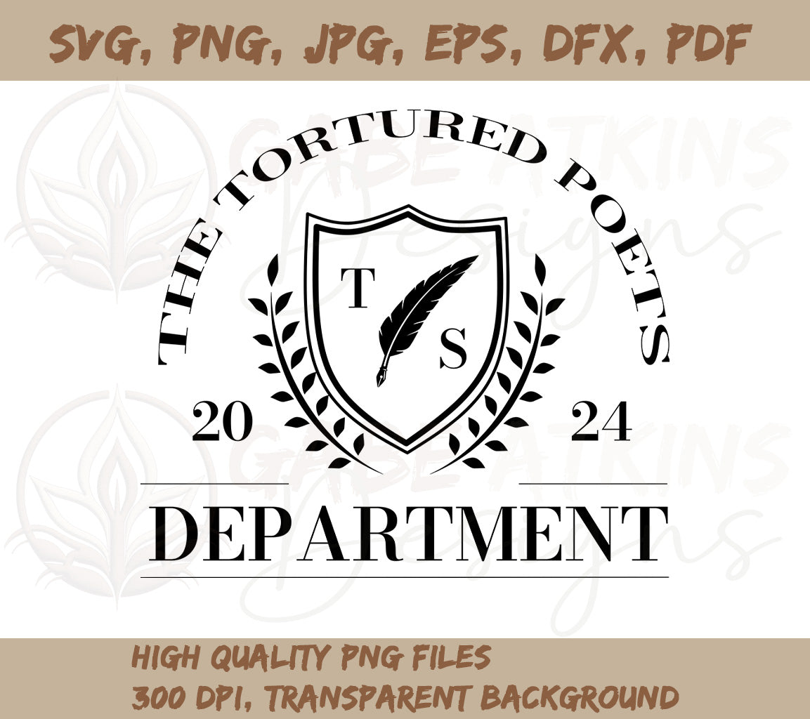 Taylor Swift The Tortured Poets Department Crest SVG - 7 File Formats