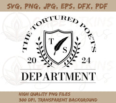 Taylor Swift The Tortured Poets Department Crest SVG - 7 File Formats