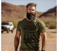 I am a Veteran T-Shirt | I am Allergic To Stupidity I Break Out In Sarcasm | T-Shirt | Allergic to Stupidity, Break out in Sarcasm, Cotton, Crew neck, DTG, I am a veteran, Men's Clothing, Neck Labels, Physical Product, Regular fit, T-shirts, Unisex, Veteran, Veteran t-shirt, Women's Clothing | Printify