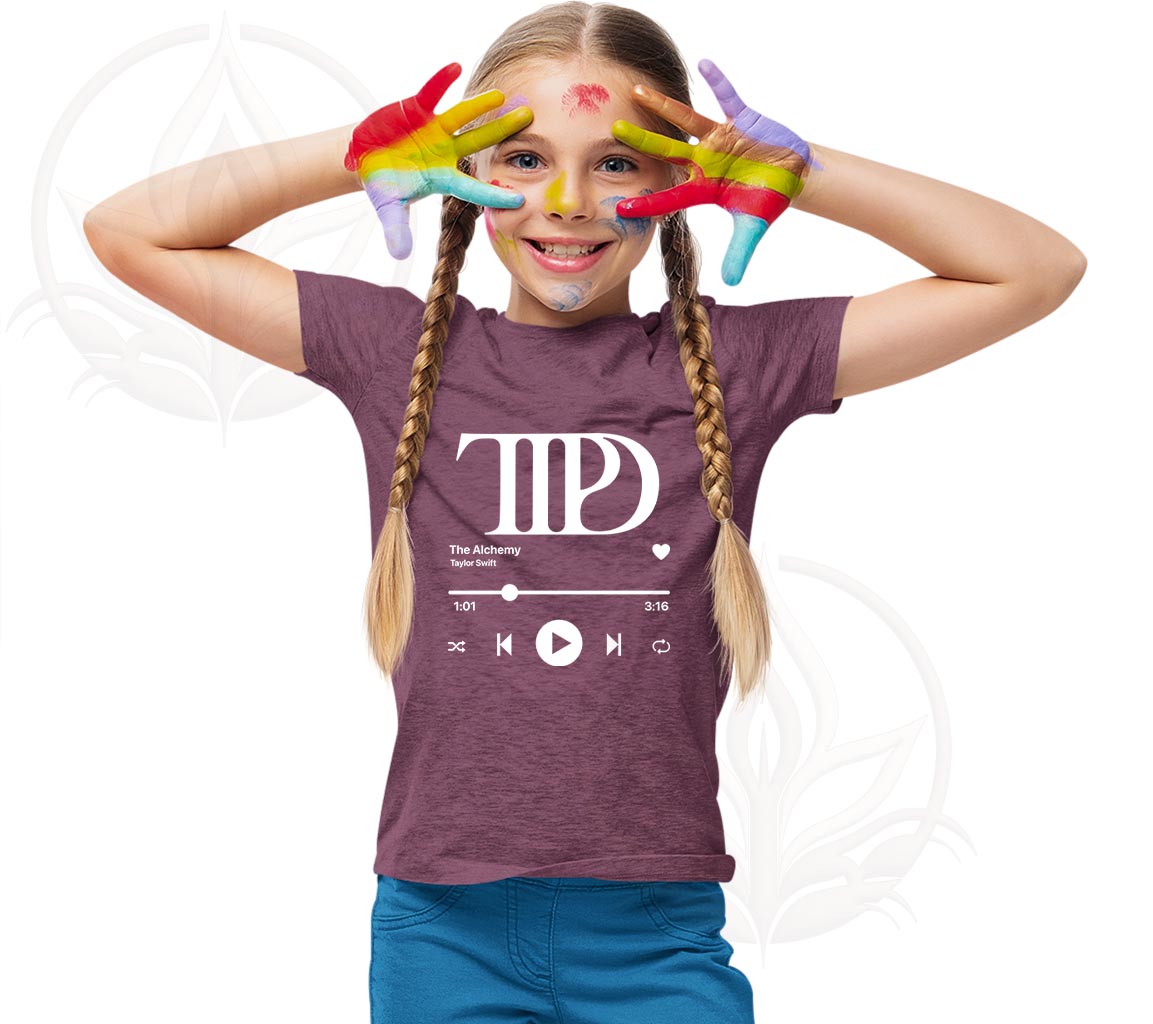 Taylor Swift TTPD Shirt For Kids | The Alchemy Inspired by TTPD Album maroon