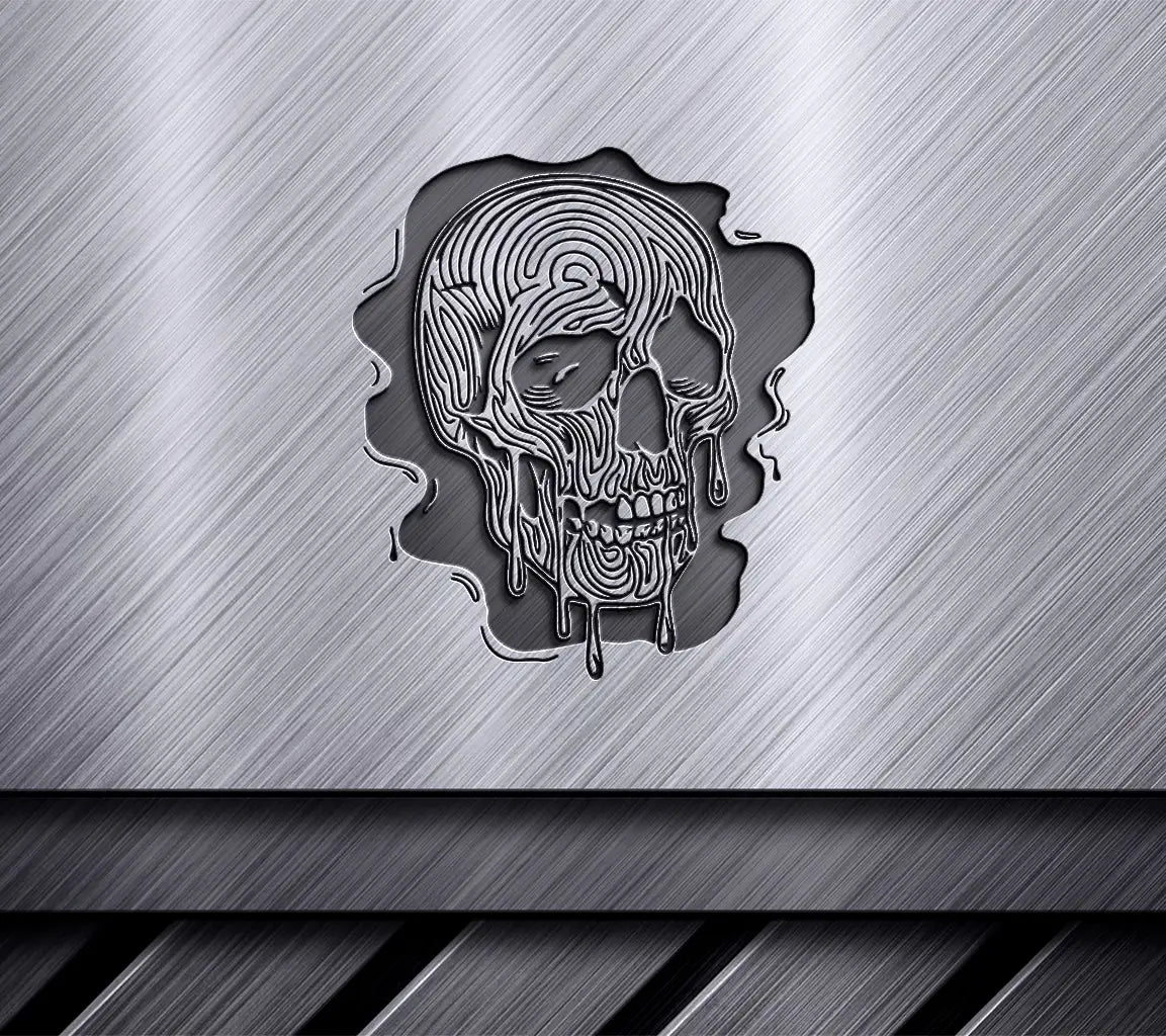 Melting Skull SVG -  Dripping Skull Vector Illustration SVG