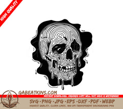 Melting Skull SVG -  Dripping Skull Vector Illustration SVG