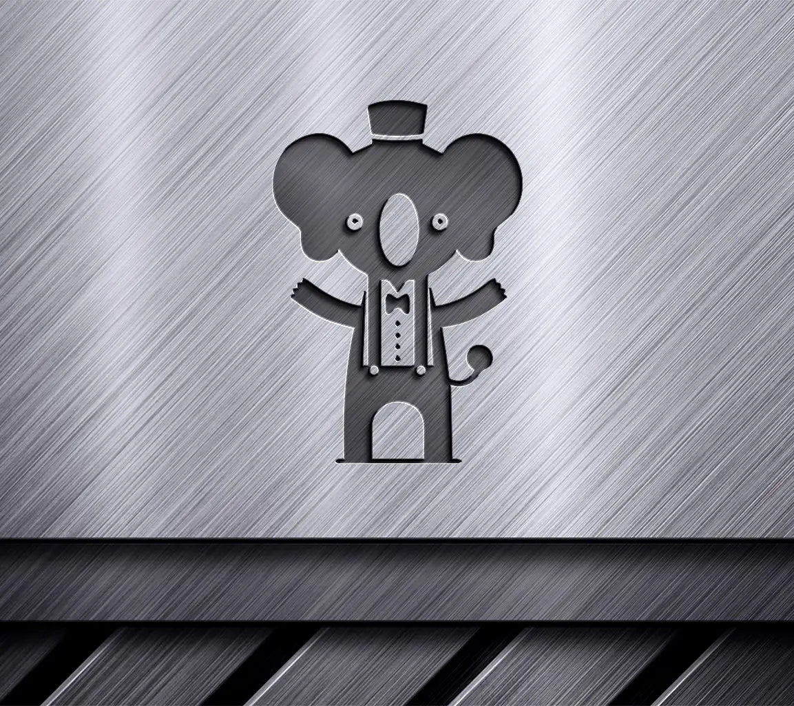 Funny Koala in Suspenders & Top Hat SVG - Minimalist  Silhouette SVG