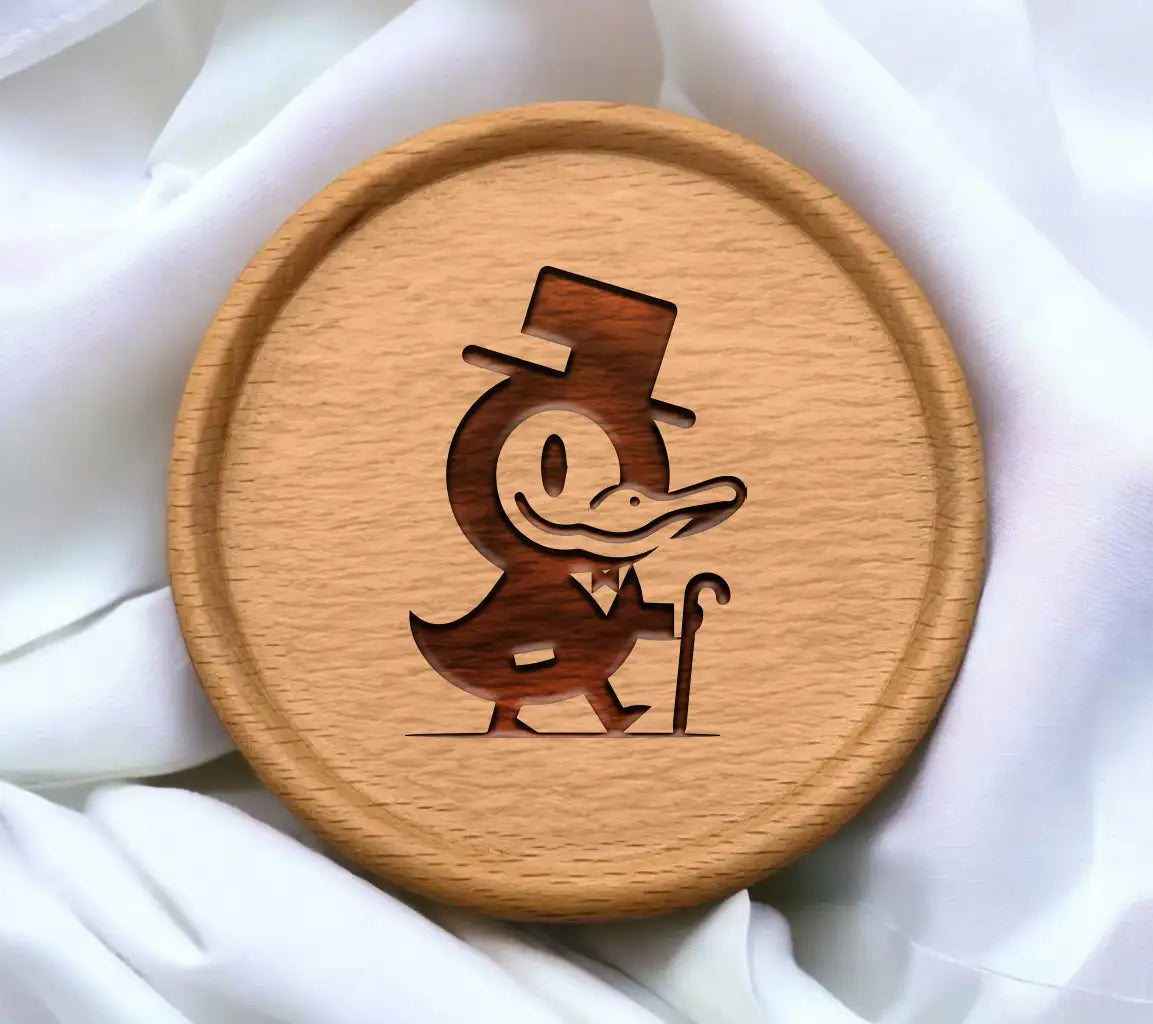 Funny Minimalist  Duck with Top Hat & Cane SVG SVG