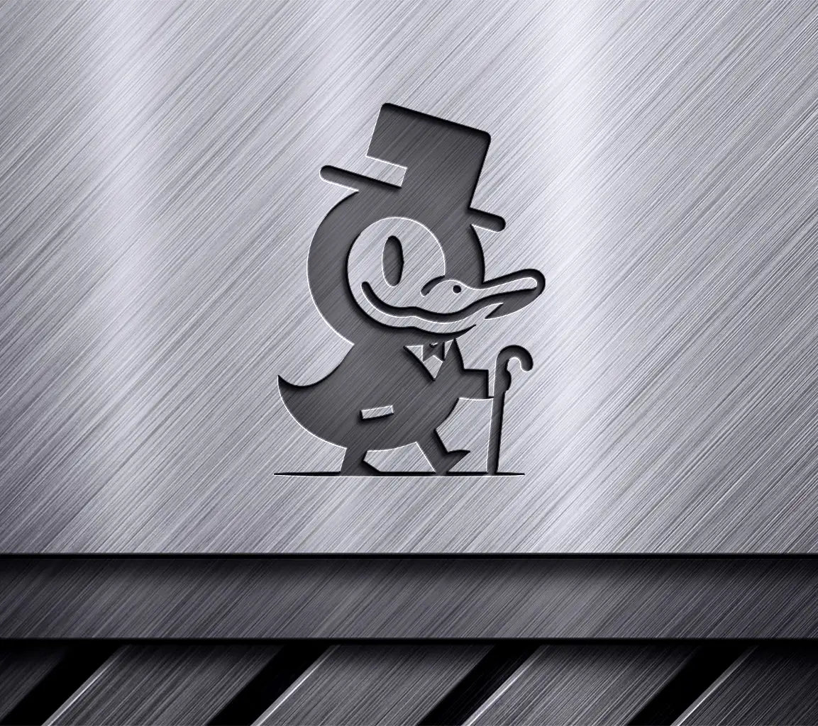 Funny Minimalist  Duck with Top Hat & Cane SVG SVG