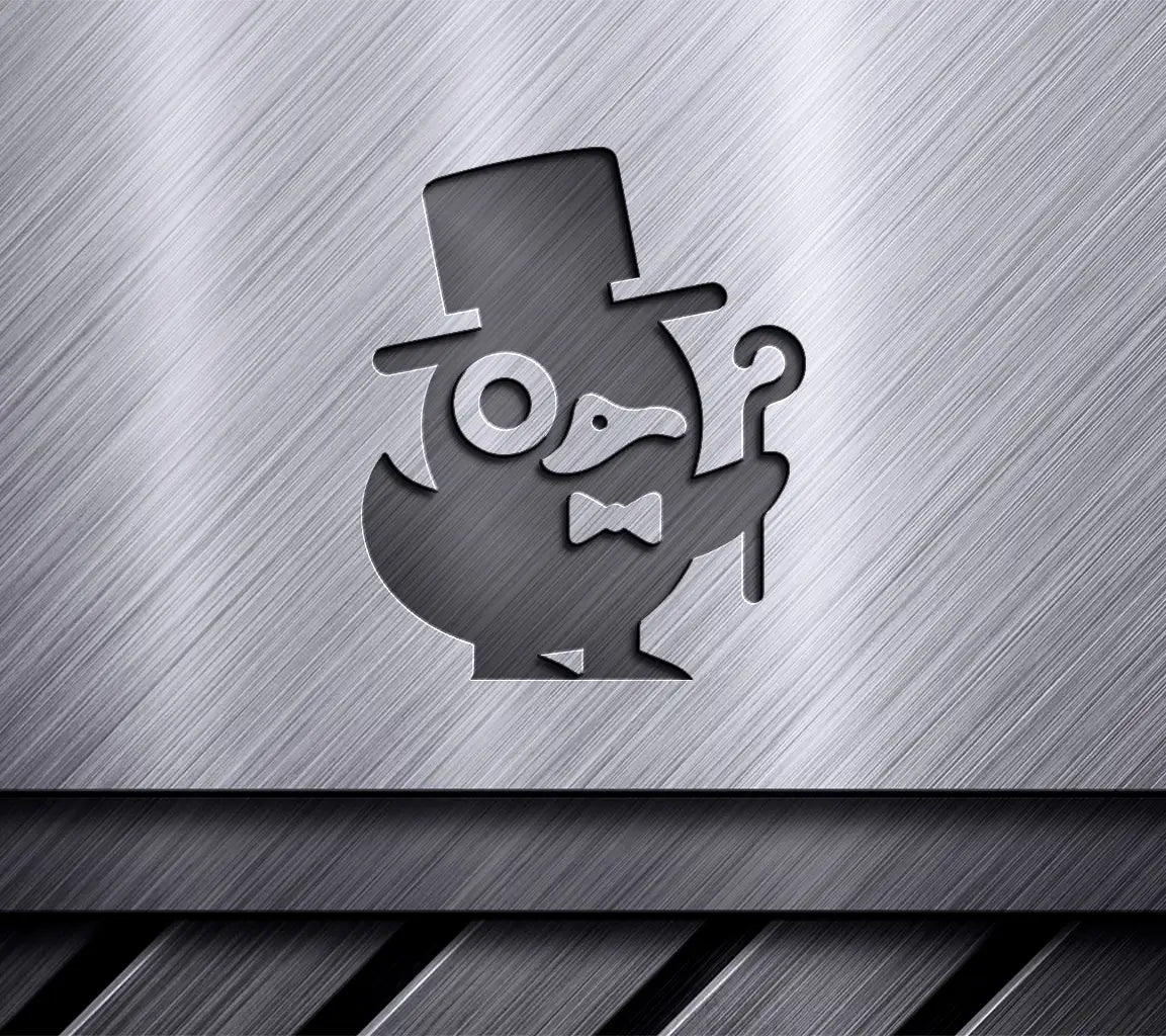 ##  Funny Duck in Top Hat & Bow Tie - Minimalist  SVG SVG