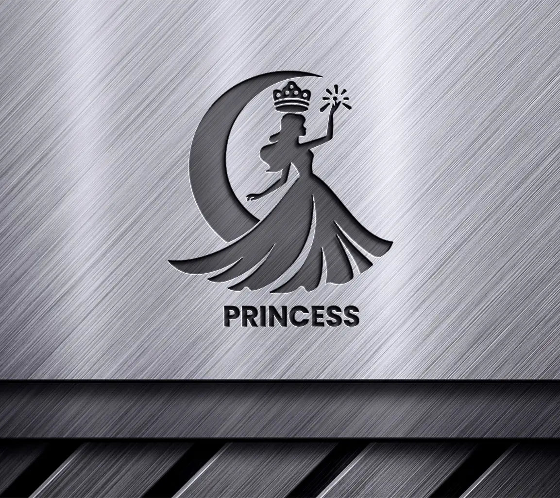 Minimalist Princess Silhouette SVG Design - Black Clipart SVG