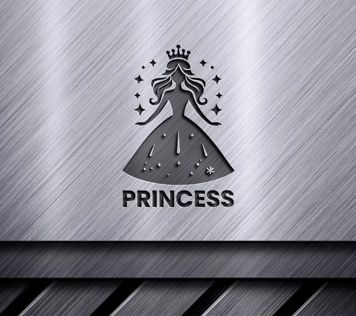 Minimalist Princess Silhouette SVG Design - Black Clipart SVG